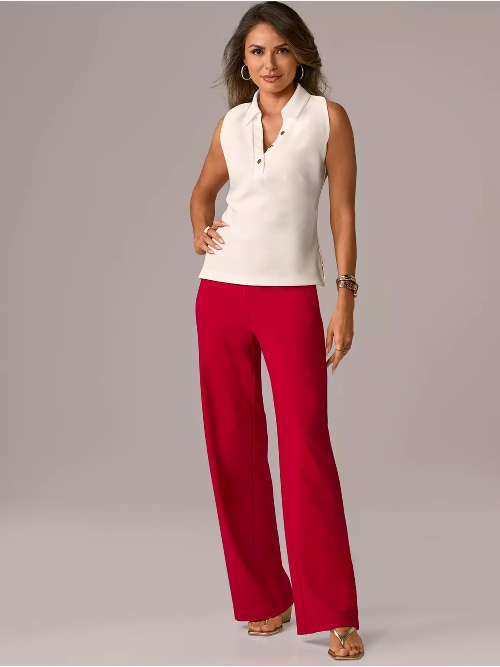 Boston Proper Beyond Travel High Rise Palazzo Pants Red Size Small Short Petite